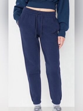 Aritzia TNA Navy Joggers Cozy Fleece